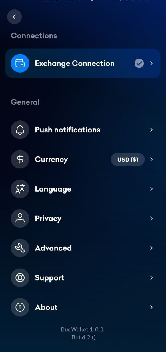 DueWallet screen 2