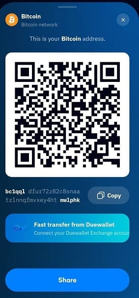 DueWallet mobile app